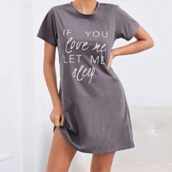 ❣️SOLD❣️NWT If You Love Me Let Me Sleep - Sleep Shirt - Lilac Gray - Picture 2 of 8